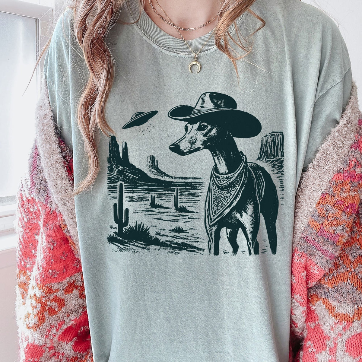 Greyhound Western UFO t-shirt