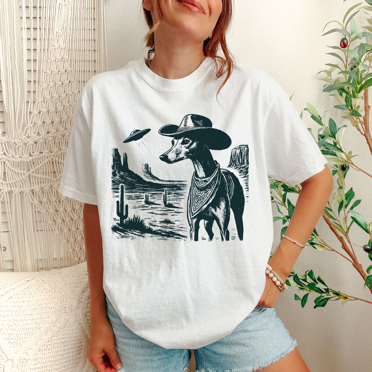 Greyhound Western UFO t-shirt