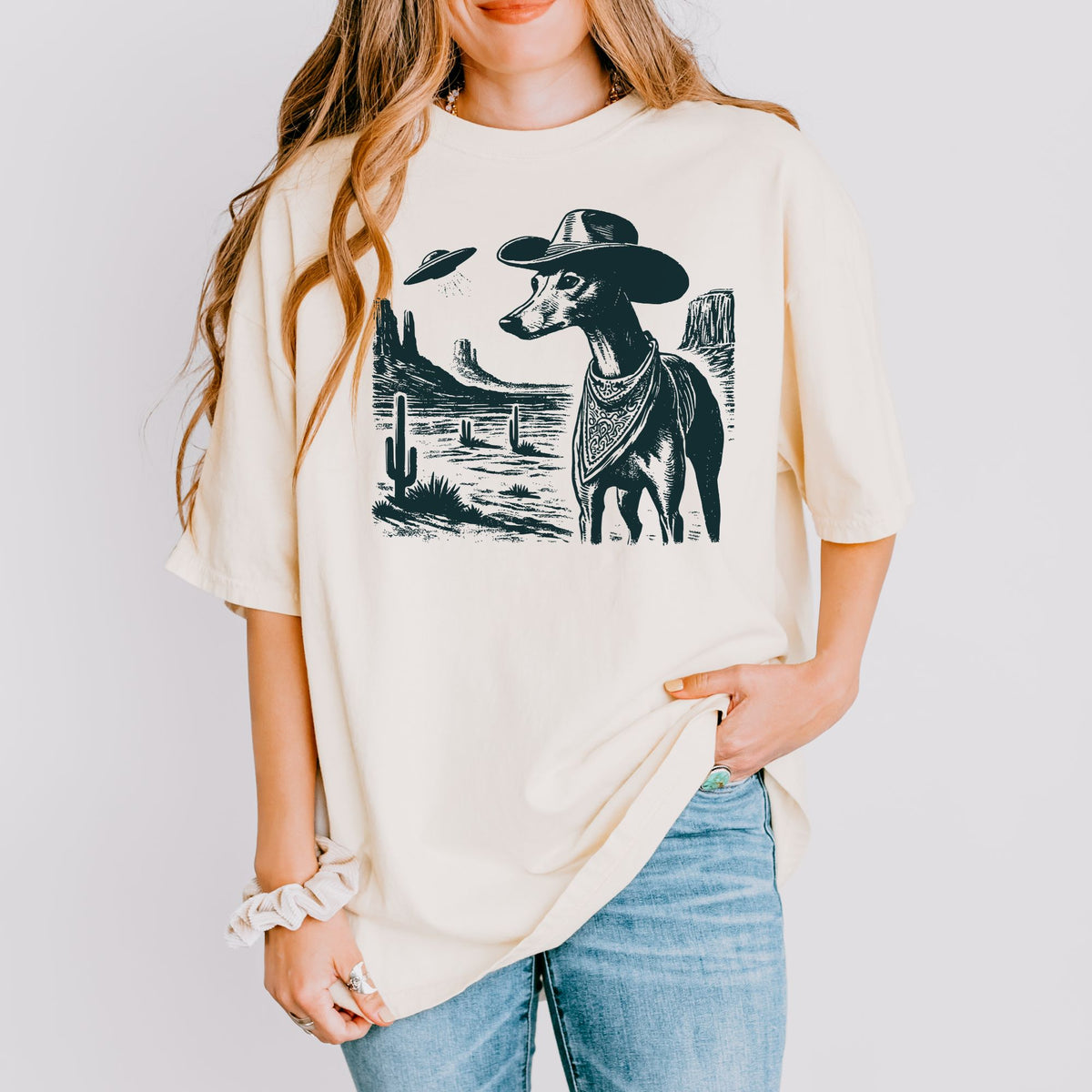 Greyhound Western UFO t-shirt