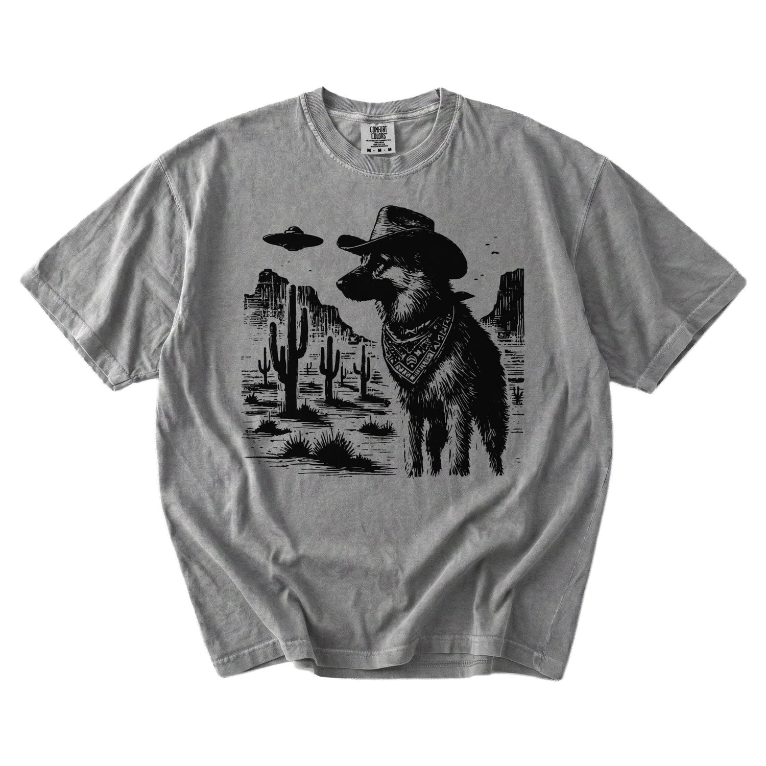 German Shepherd Western UFO t-shirt