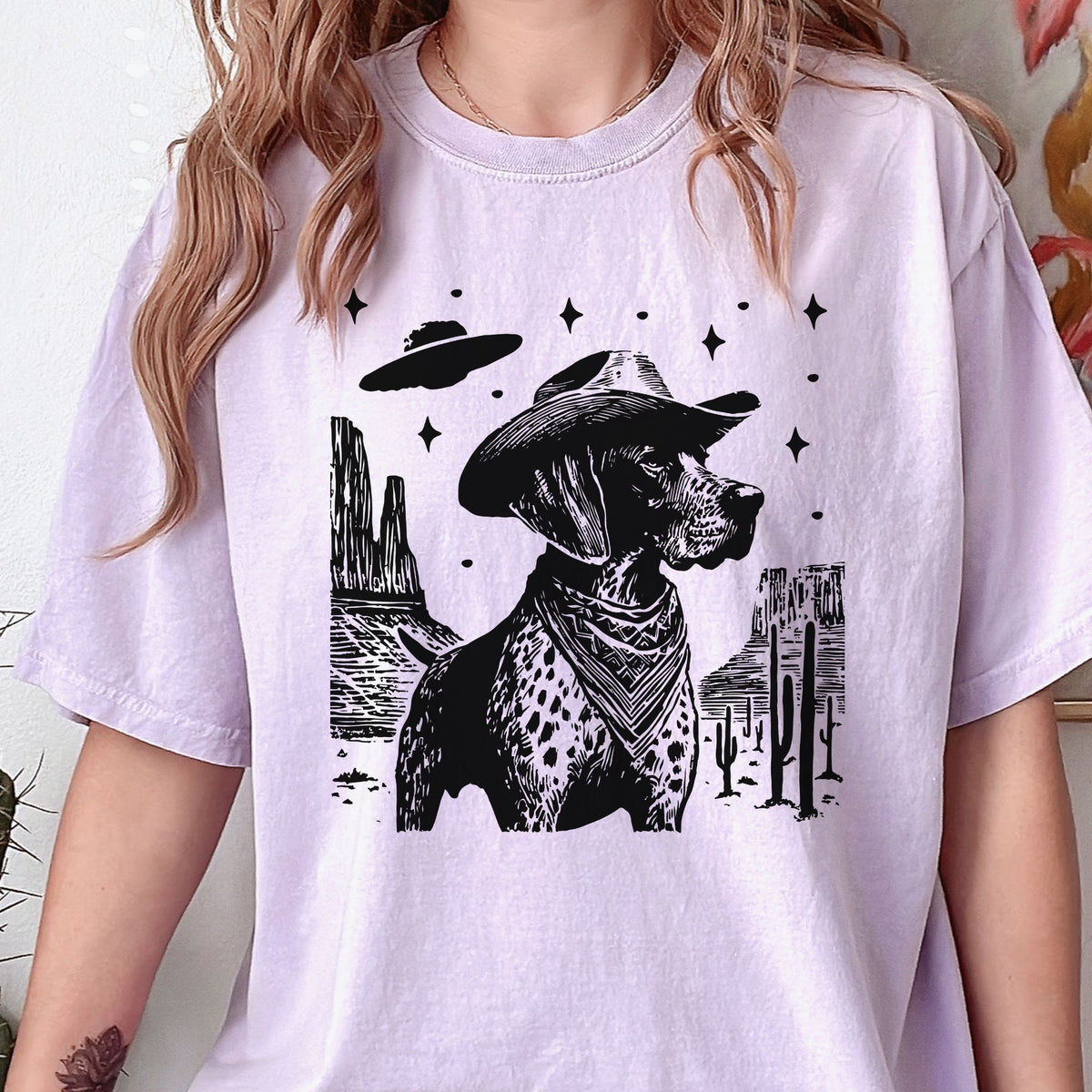 German Shorthaired Pointer Western UFO t-shirt