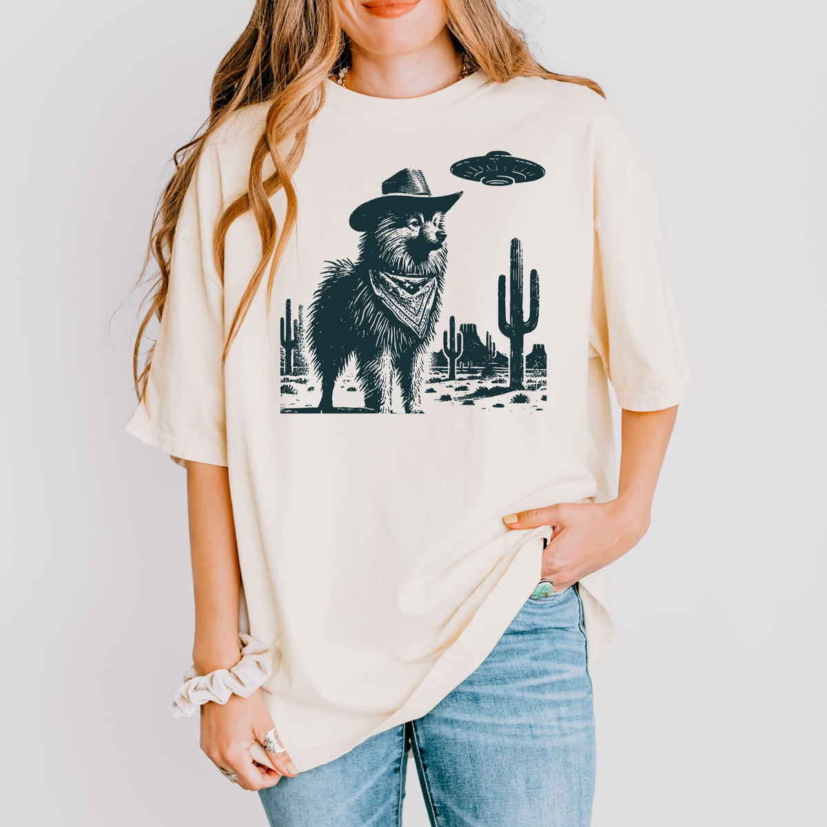 Keeshond Western UFO t-shirt
