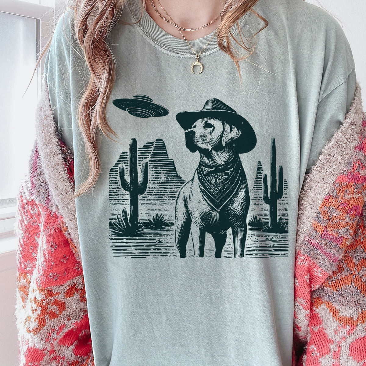 Labrador Retriever Western UFO t-shirt
