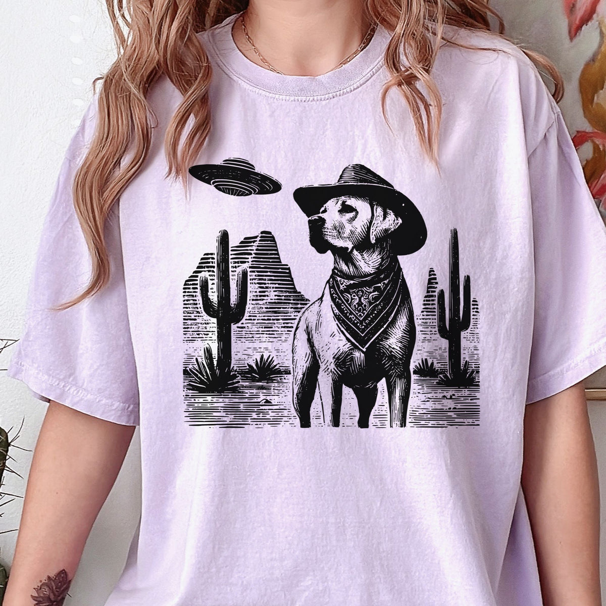 Labrador Retriever Western UFO t-shirt