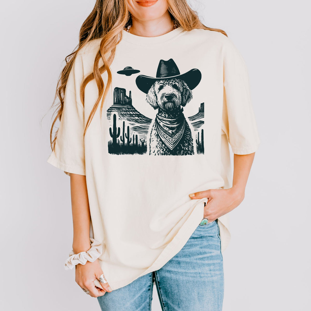 Labradoodle Western UFO t-shirt