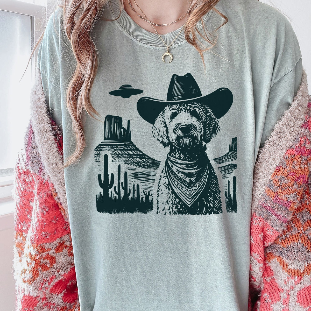 Labradoodle Western UFO t-shirt