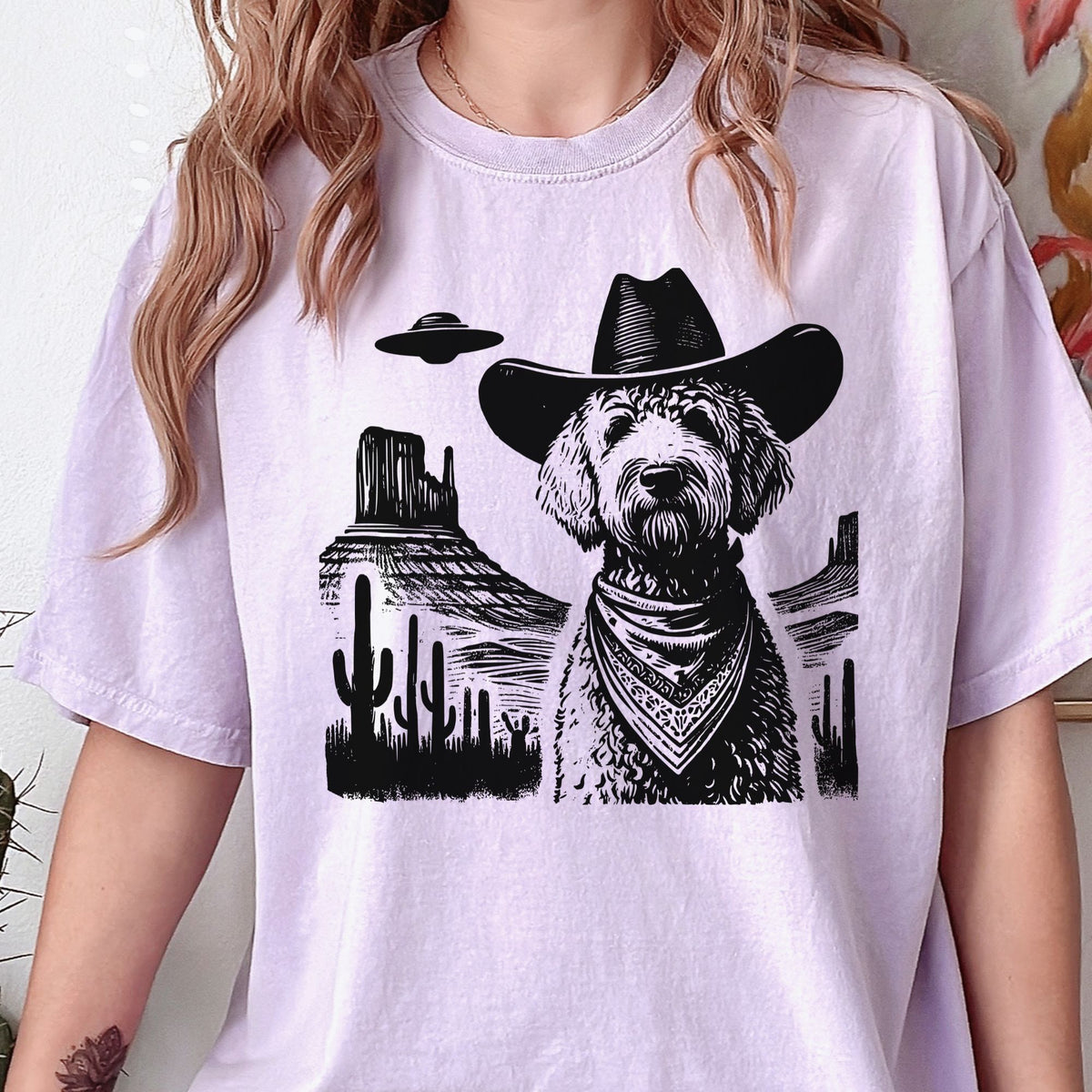 Labradoodle Western UFO t-shirt