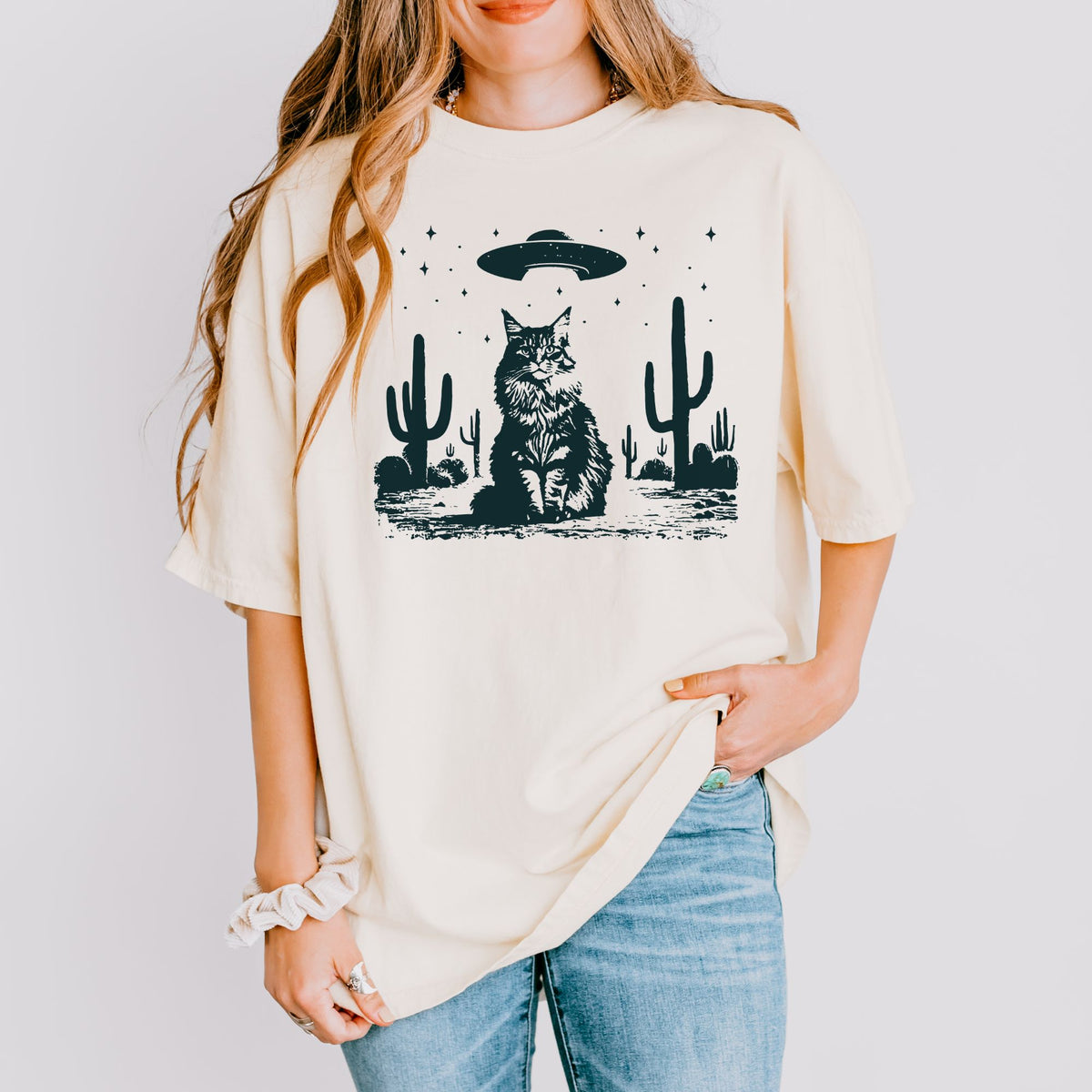 Maine Coon Western UFO t-shirt