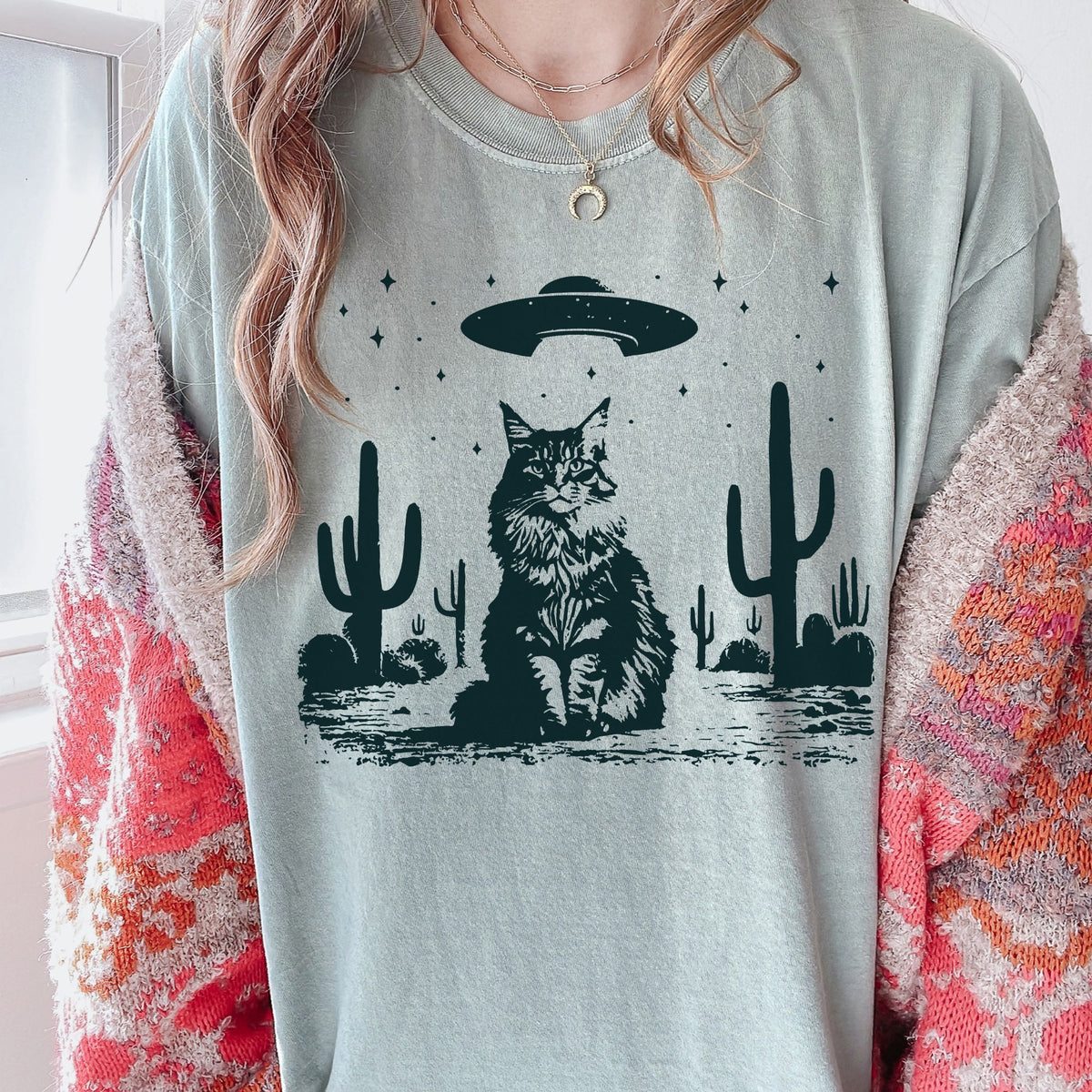 Maine Coon Western UFO t-shirt