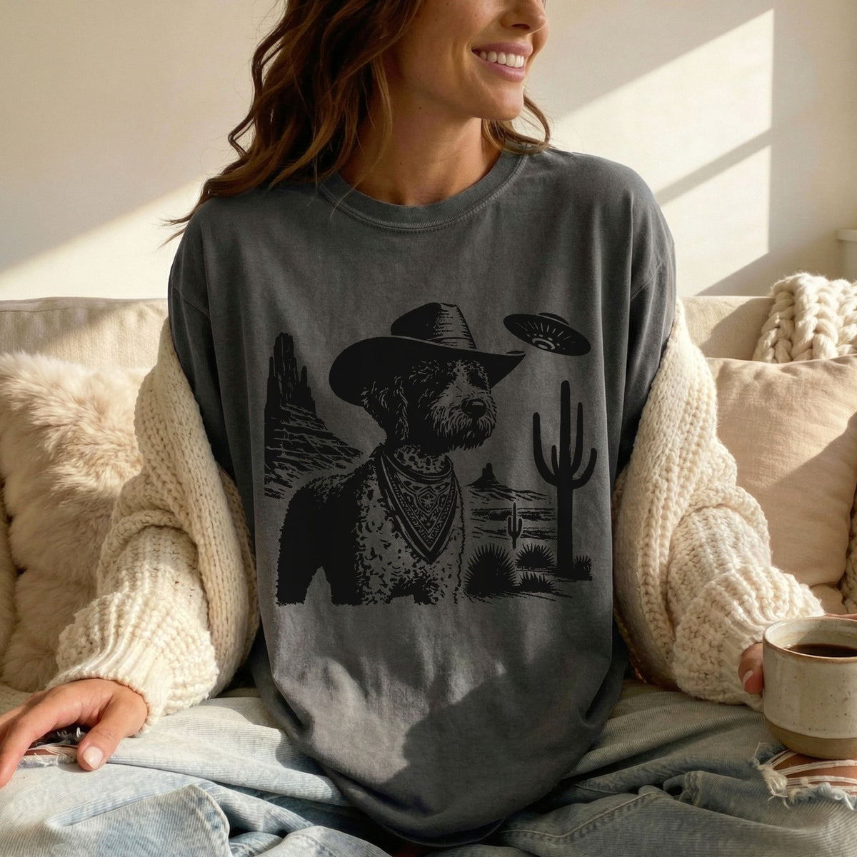 Portuguese Water Dog Western UFO t-shirt