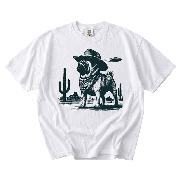 Pug Western UFO t-shirt