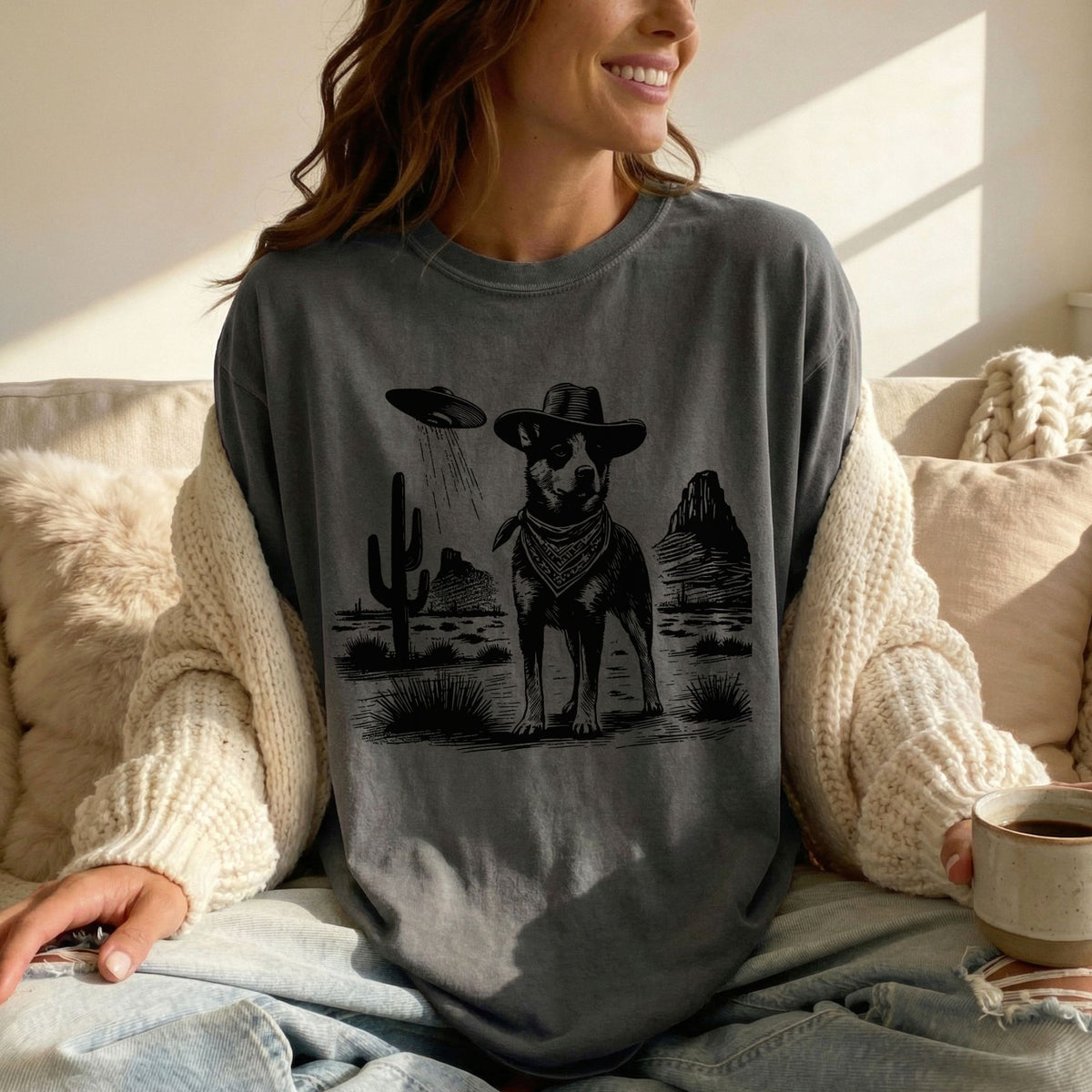 Australian Cattle Dog Western UFO t-shirt