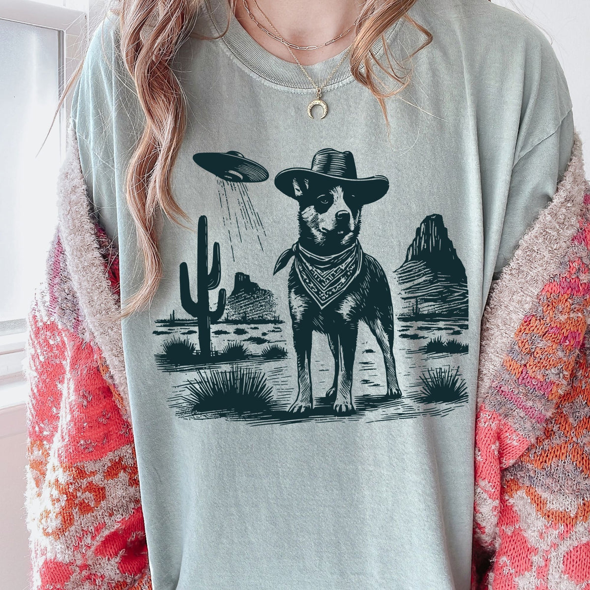 Australian Cattle Dog Western UFO t-shirt