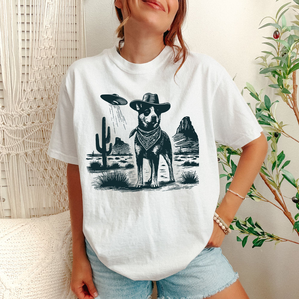 Australian Cattle Dog Western UFO t-shirt