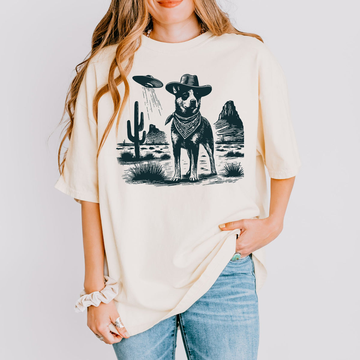 Australian Cattle Dog Western UFO t-shirt