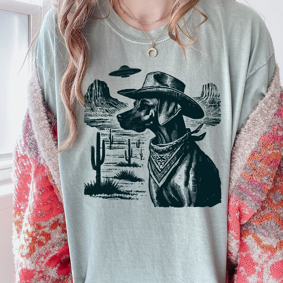 Rhodesian Ridgeback Western UFO t-shirt