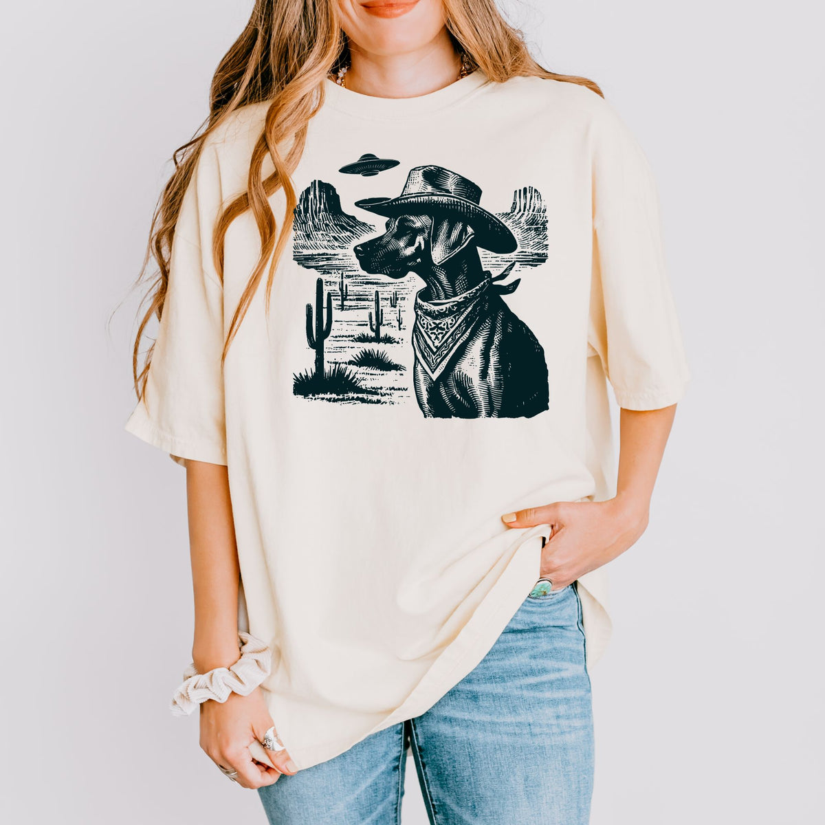 Rhodesian Ridgeback Western UFO t-shirt