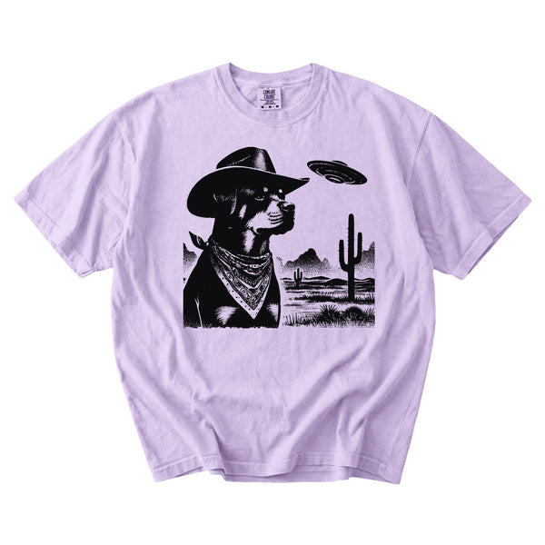 Rottweiler Western UFO t-shirt
