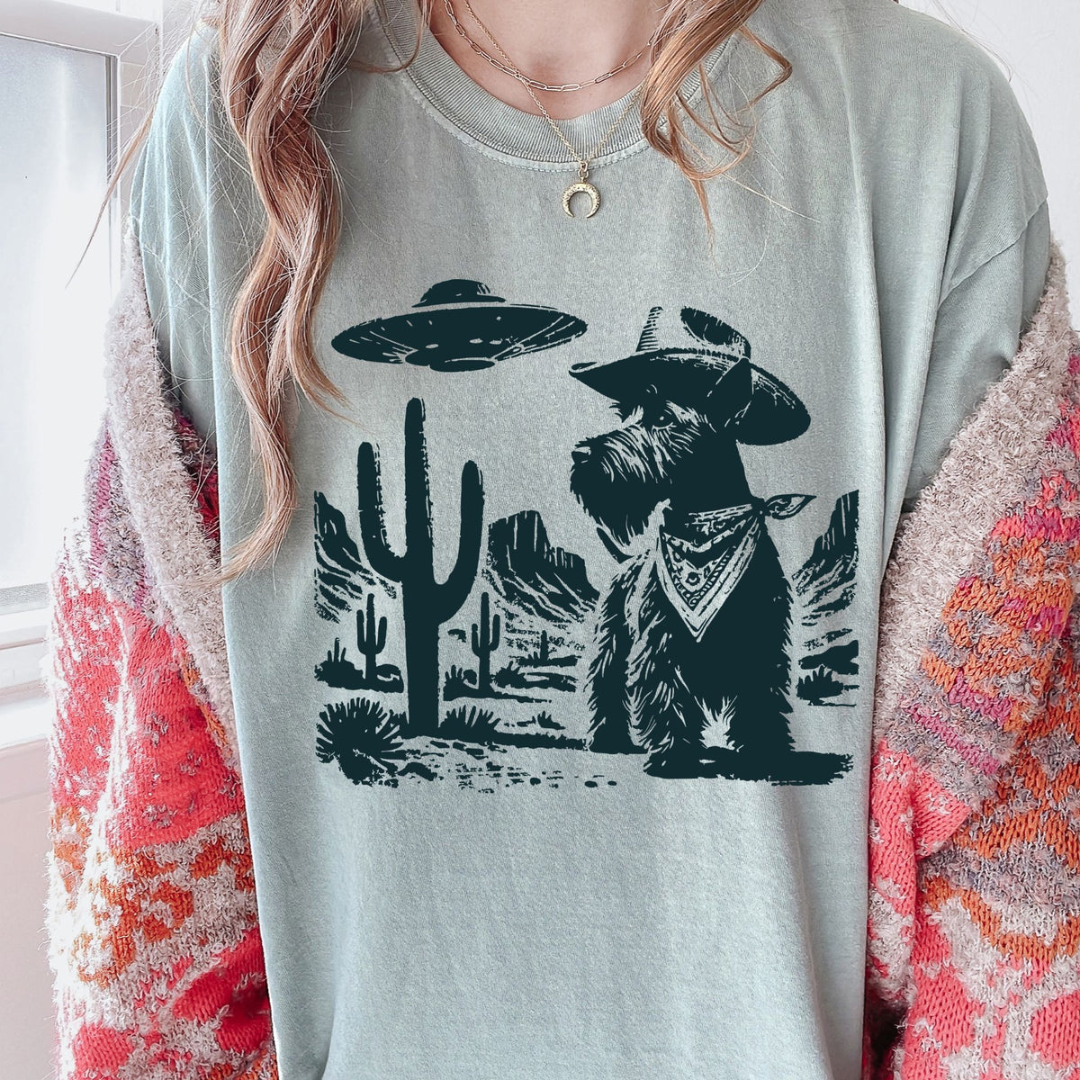 Scottish Terrier Western UFO t-shirt