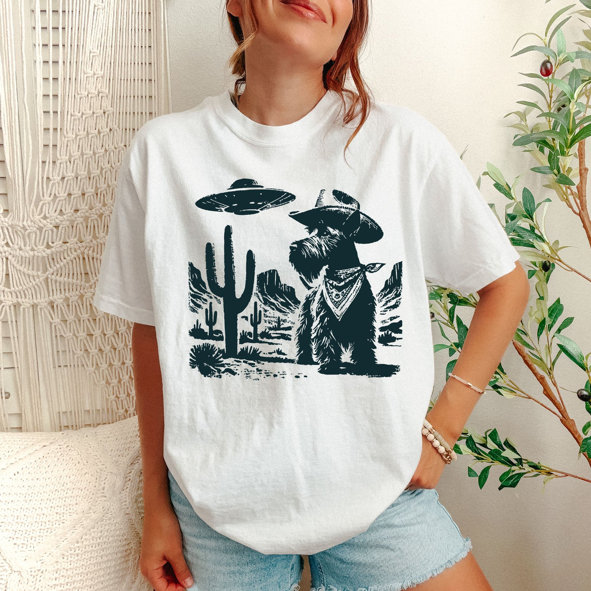 Scottish Terrier Western UFO t-shirt