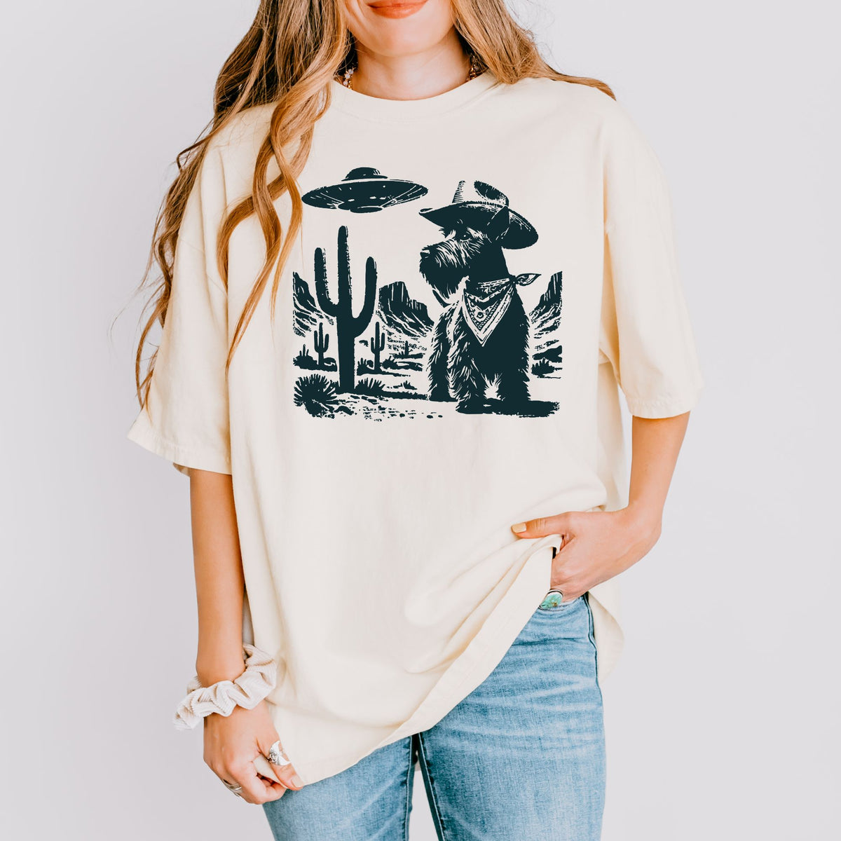 Scottish Terrier Western UFO t-shirt