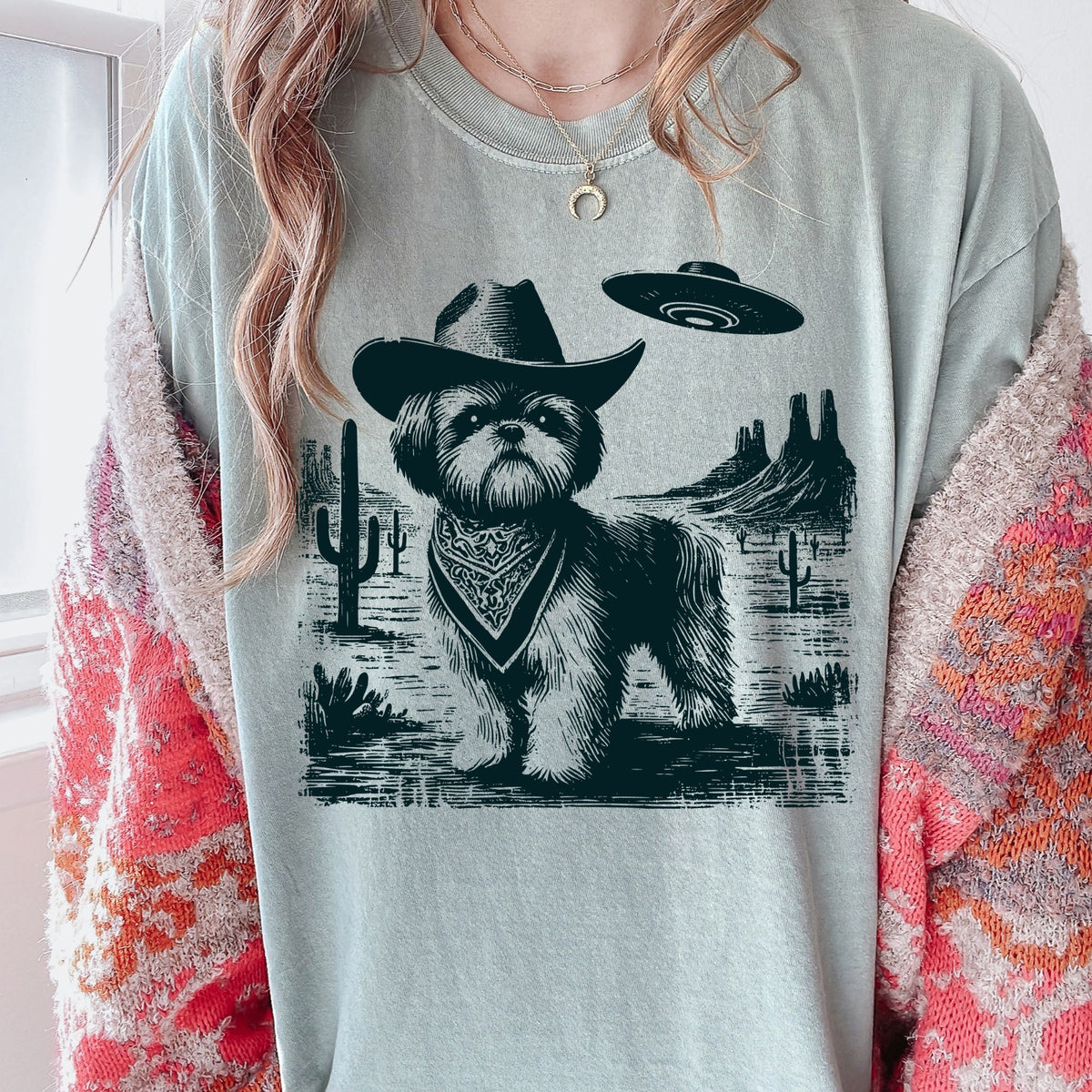 Shih Tzu Western UFO t-shirt