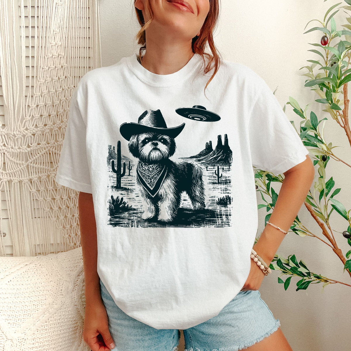 Shih Tzu Western UFO t-shirt