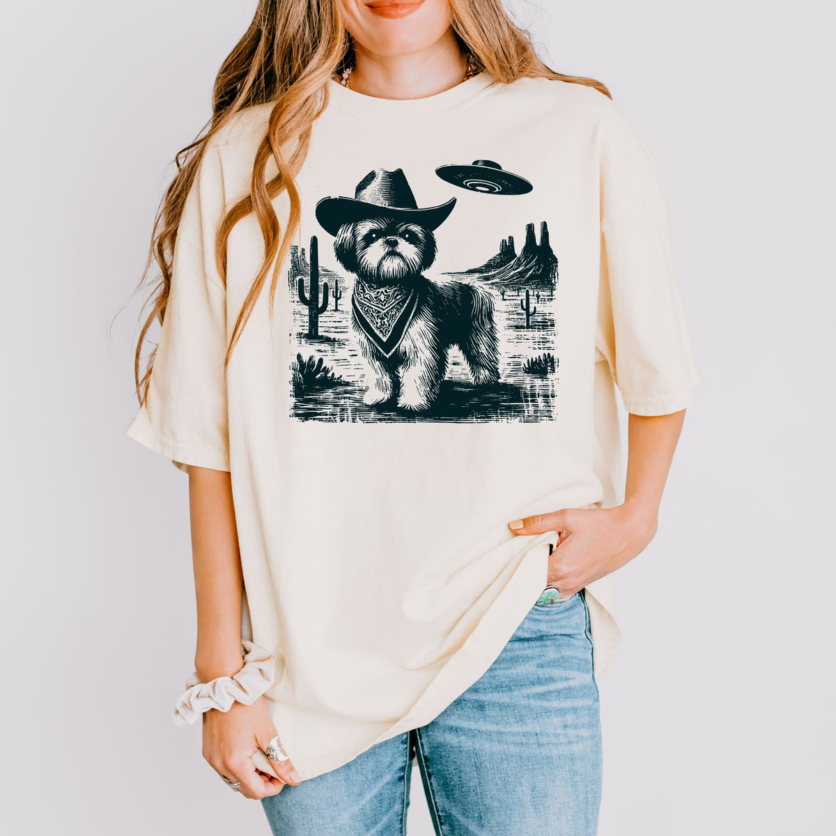 Shih Tzu Western UFO t-shirt