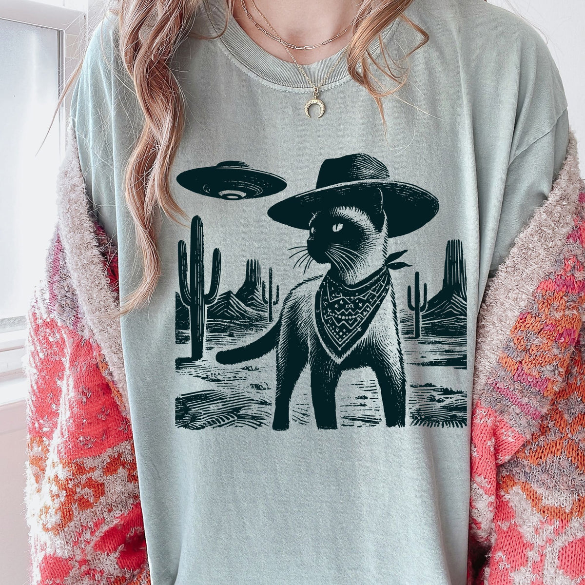 Siamese Western UFO t-shirt