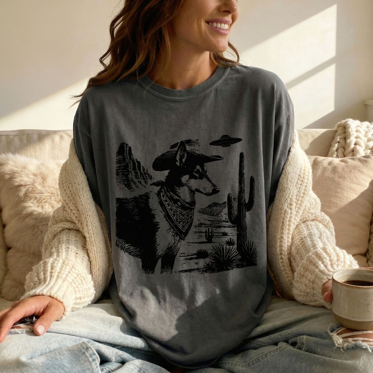 Smooth Collie Western UFO t-shirt