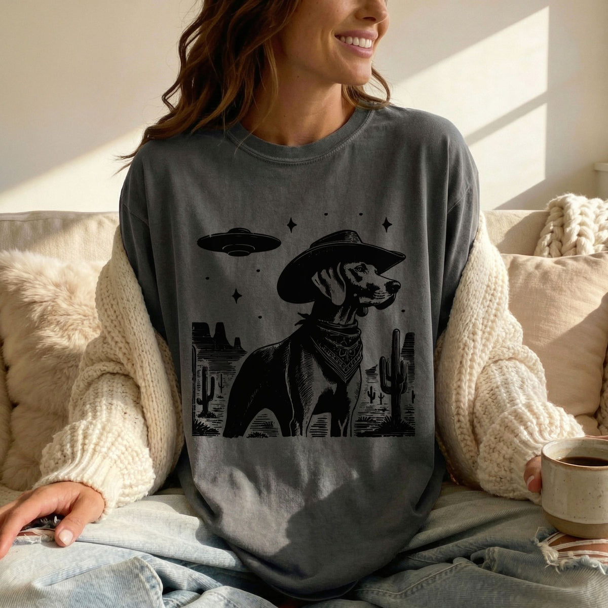 Weimaraner Western UFO t-shirt