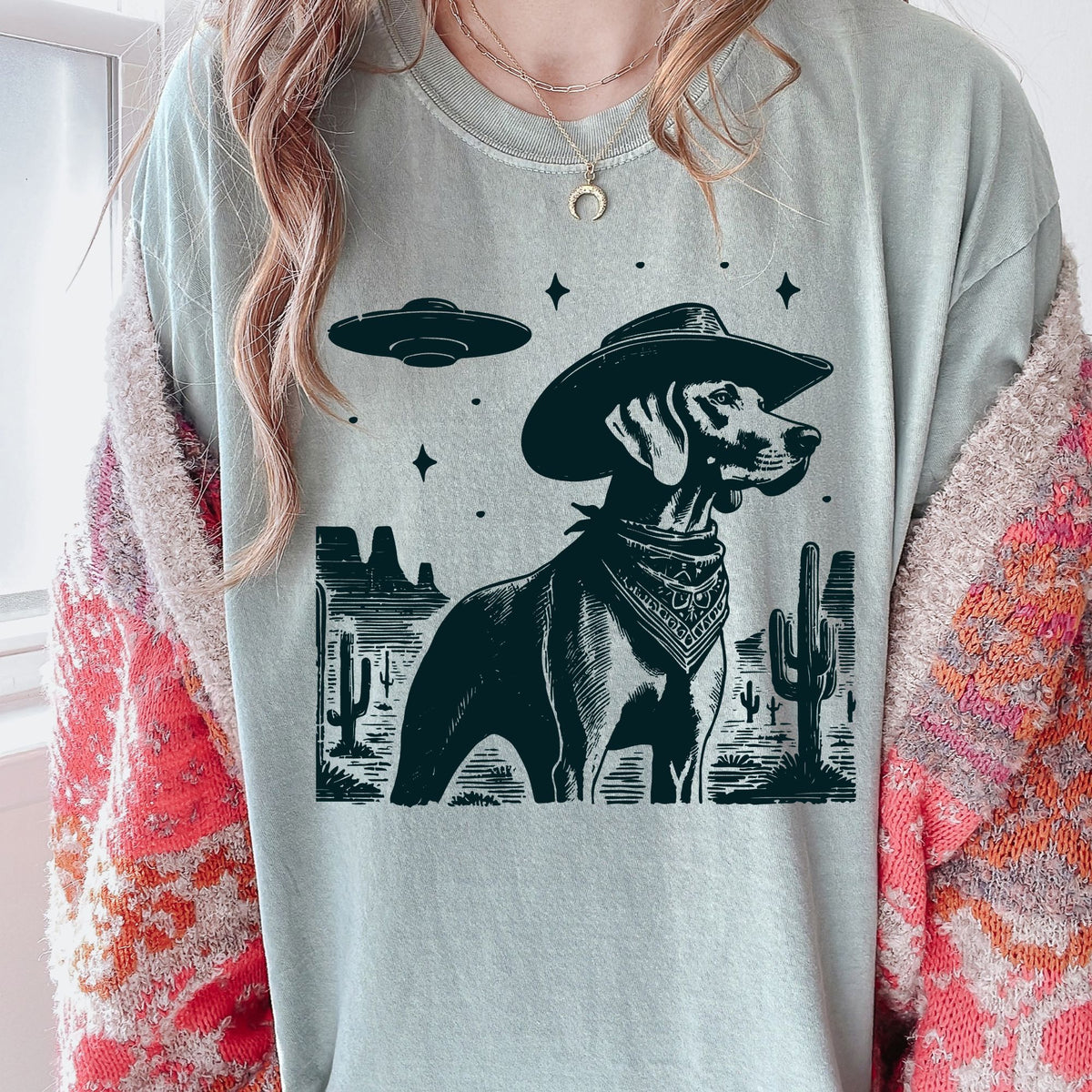 Weimaraner Western UFO t-shirt