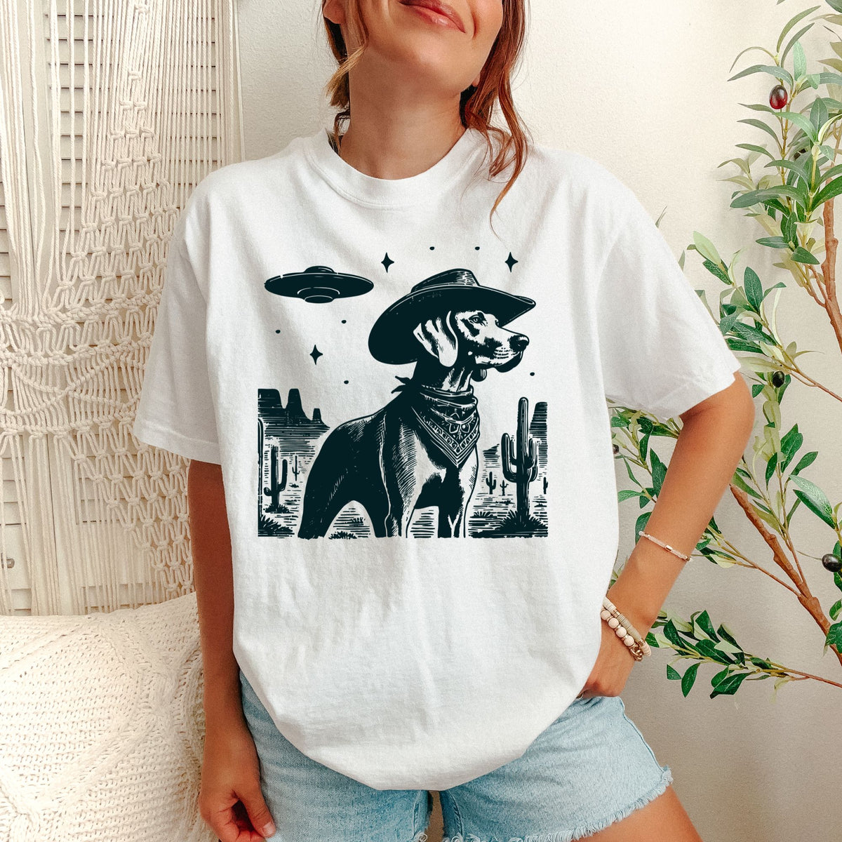 Weimaraner Western UFO t-shirt