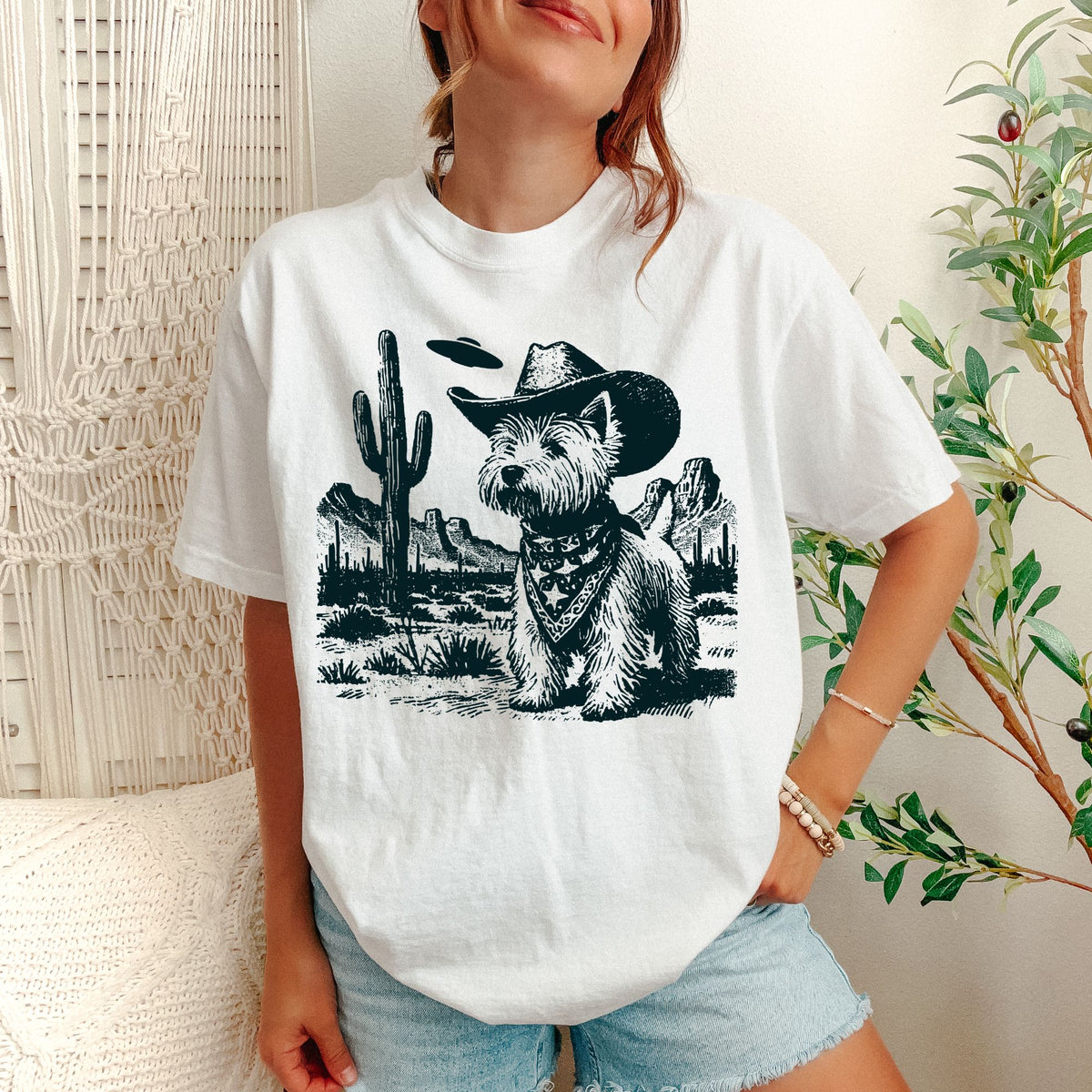 West Highland White Terrier Western UFO t-shirt