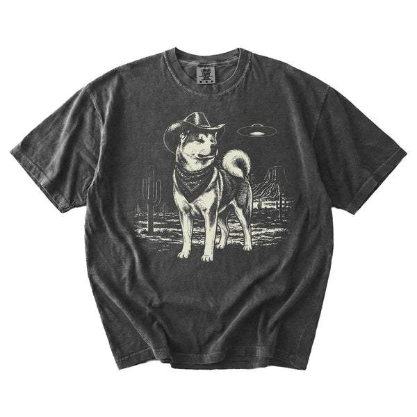 Akita Inu Western UFO t-shirt