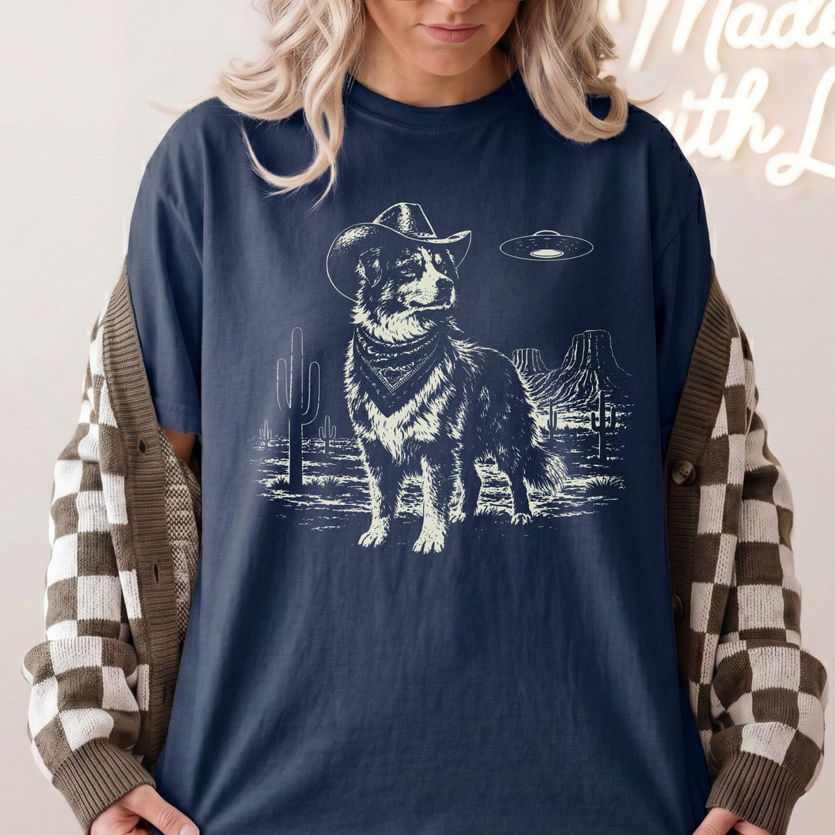 Australian Shepherd Western UFO t-shirt