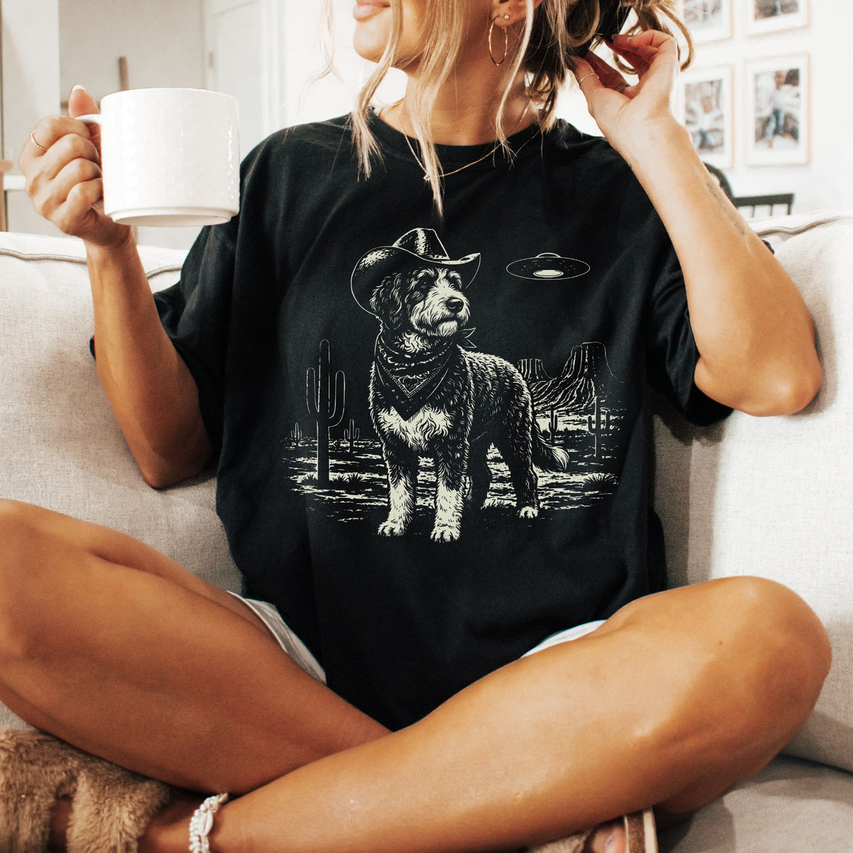 Bernedoodle Western UFO t-shirt