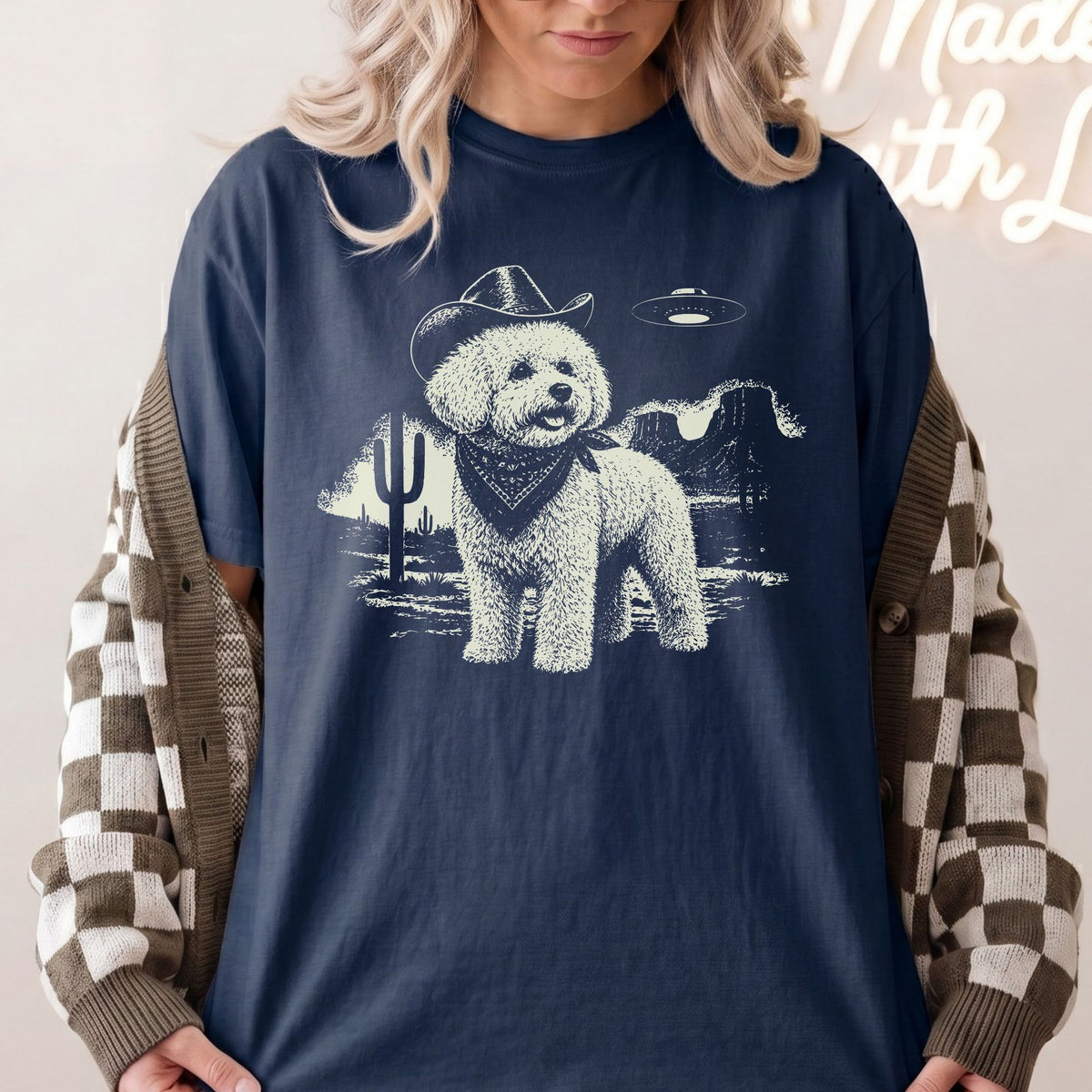 Bichon Frise Western UFO t-shirt