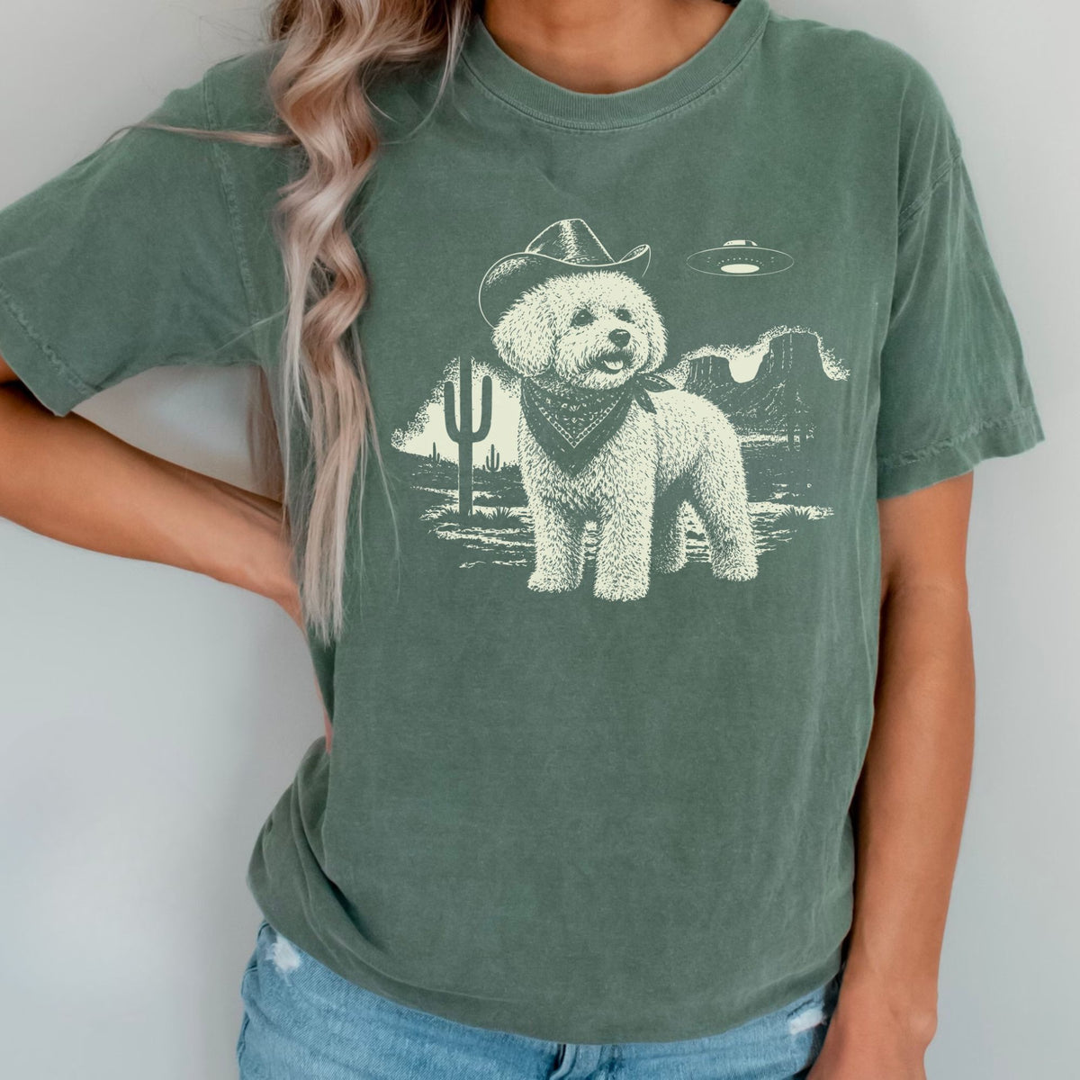 Bichon Frise Western UFO t-shirt