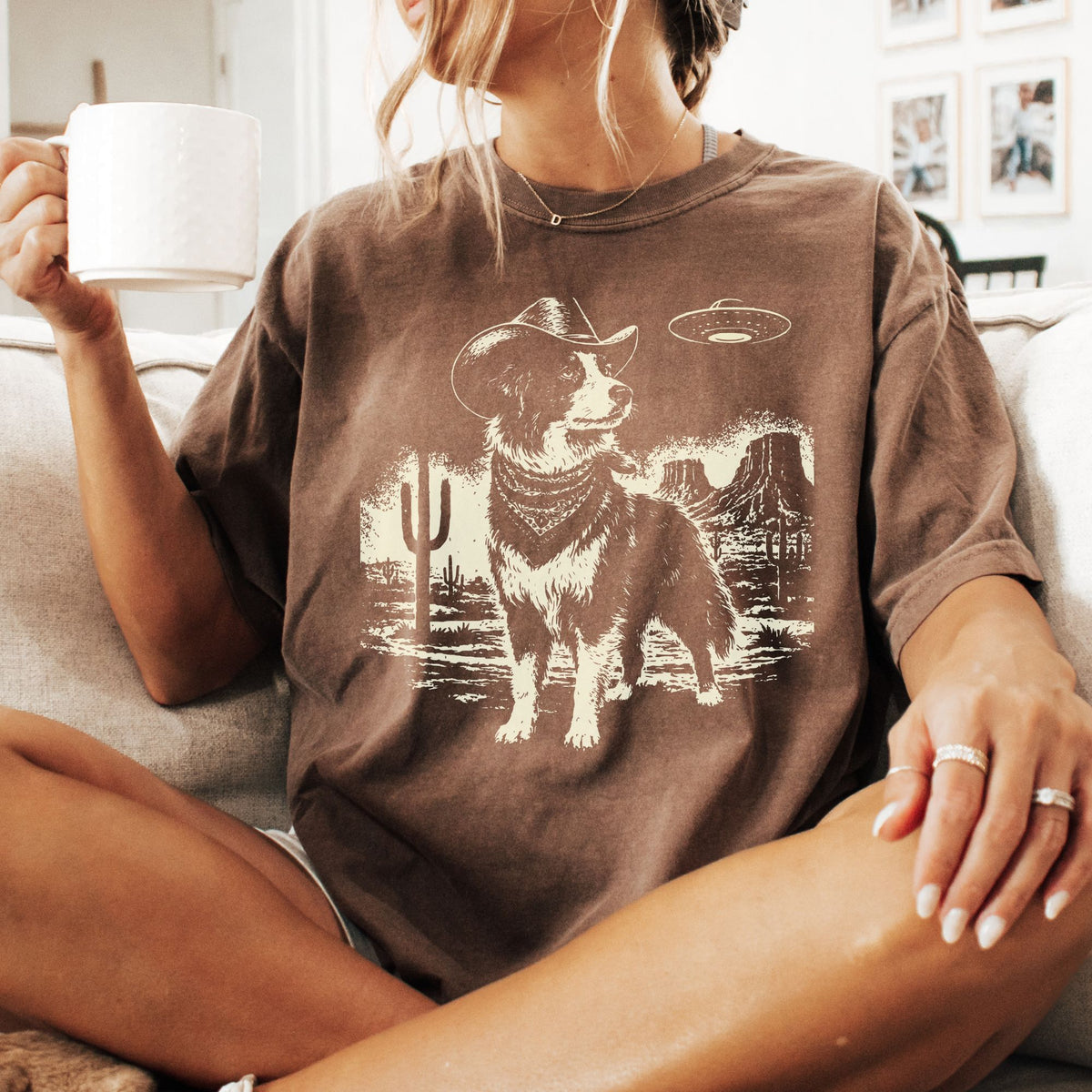 Border Collie Western UFO t-shirt
