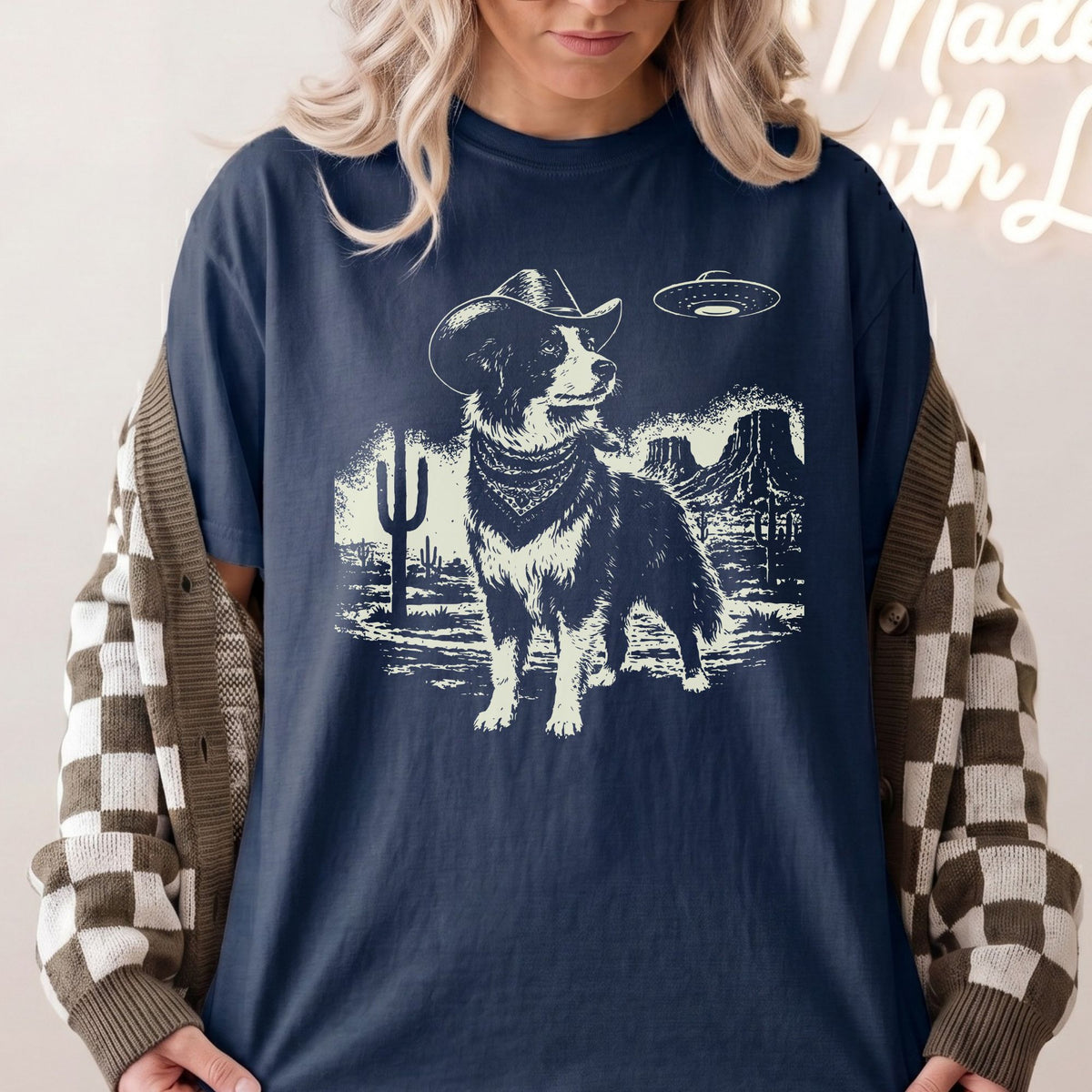 Border Collie Western UFO t-shirt