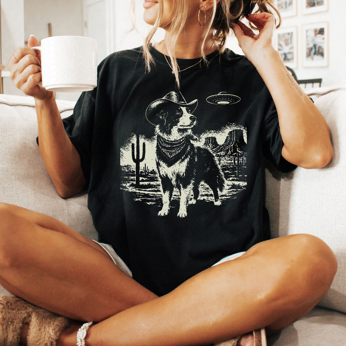 Border Collie Western UFO t-shirt