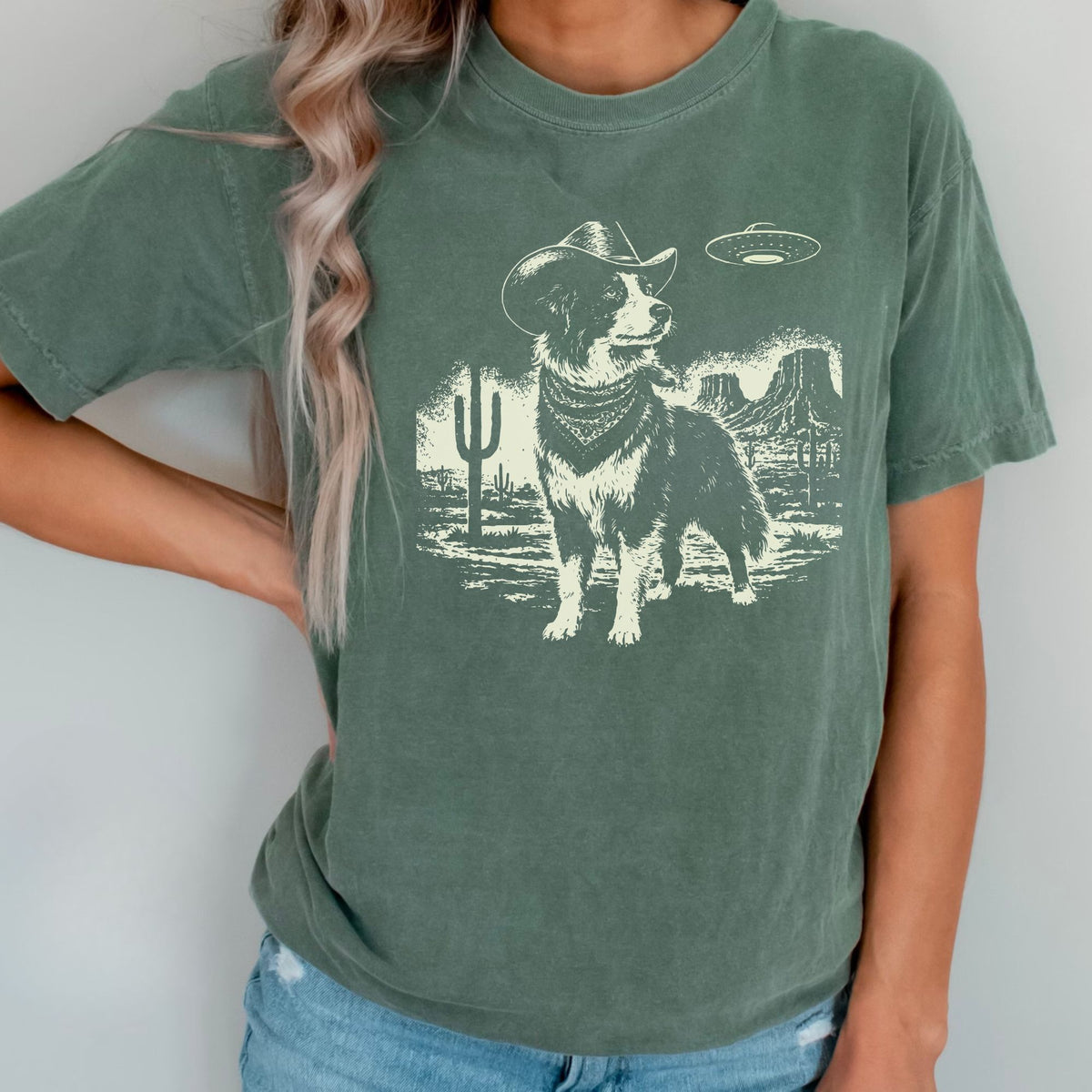 Border Collie Western UFO t-shirt