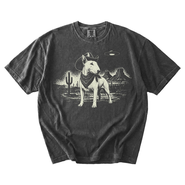 Bull Terrier Western UFO t-shirt