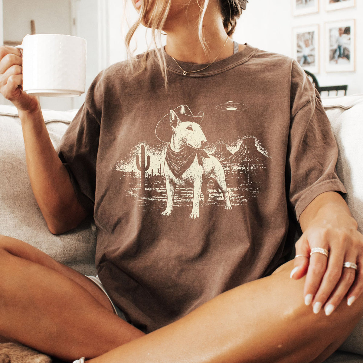 Bull Terrier Western UFO t-shirt