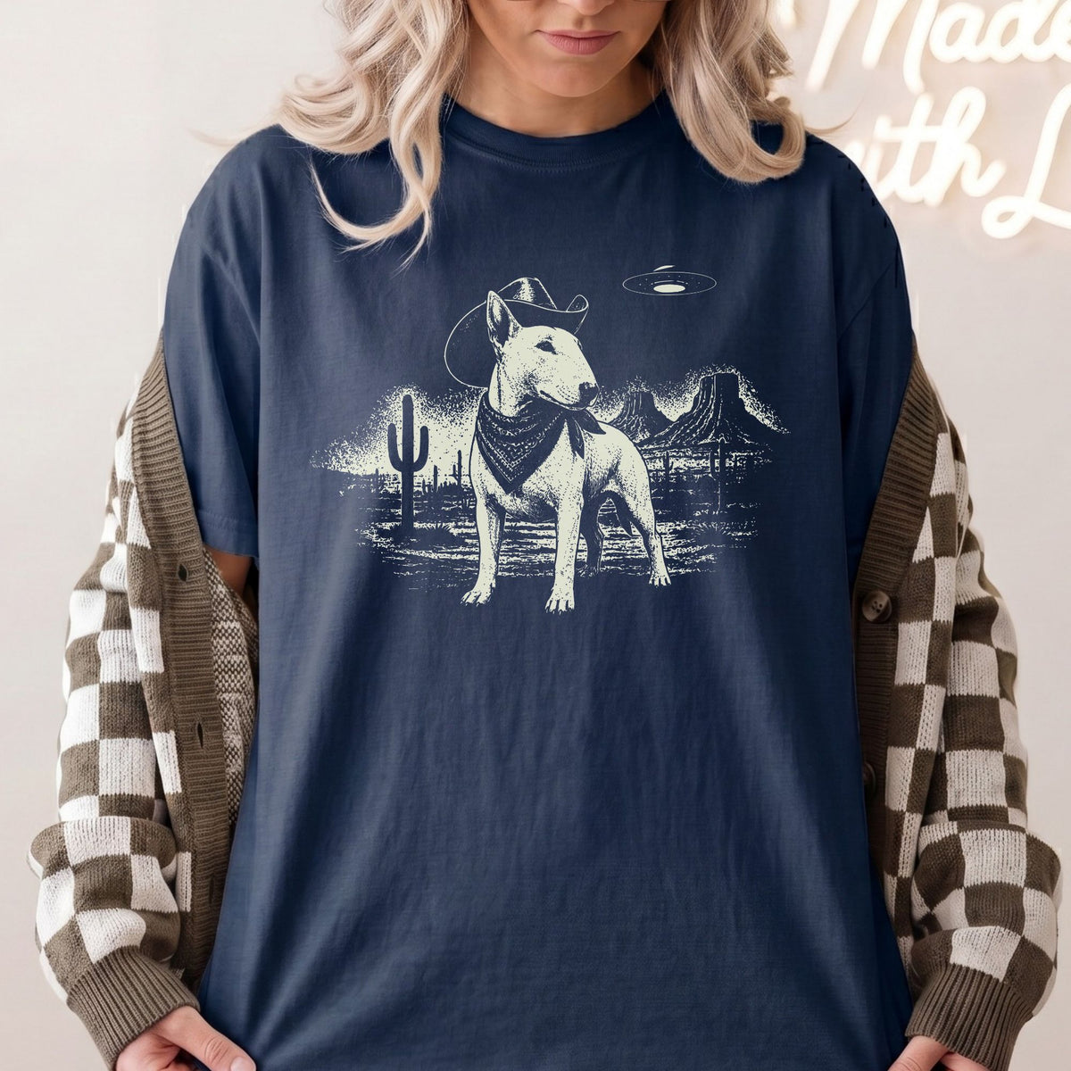 Bull Terrier Western UFO t-shirt
