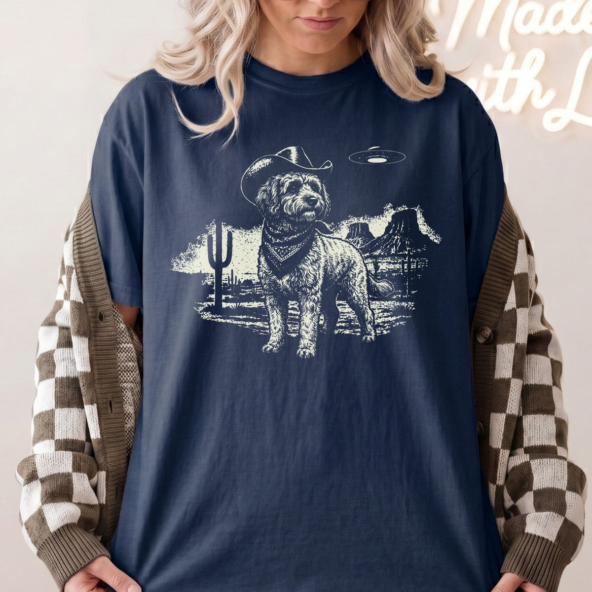 Cavapoo Western UFO t-shirt