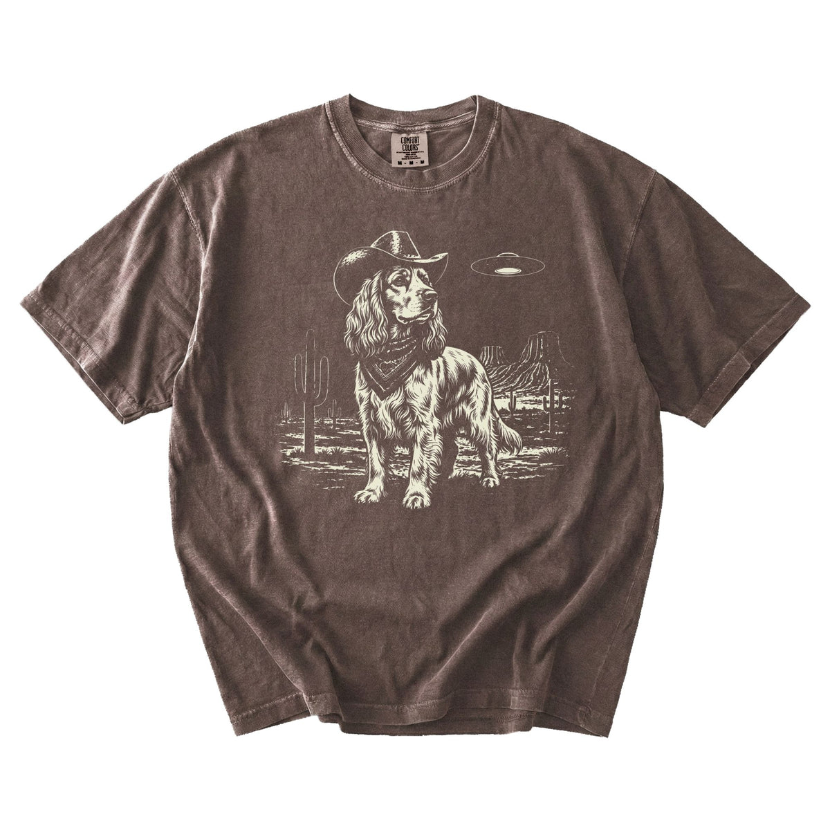 Cocker Spaniel Western UFO t-shirt
