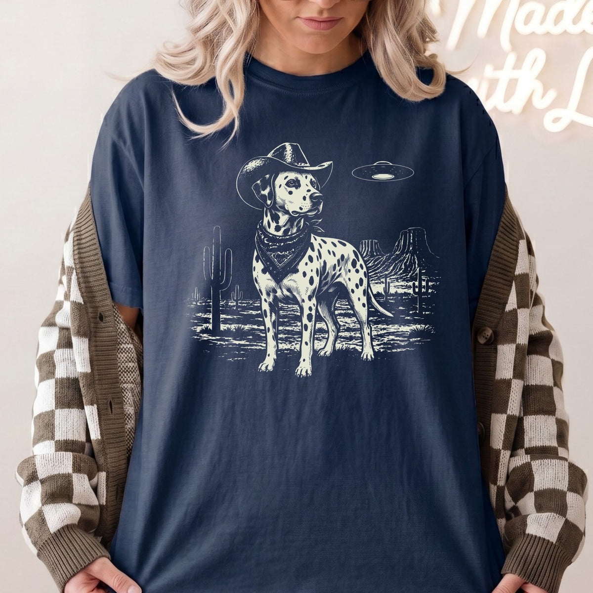 Dalmatian Western UFO t-shirt