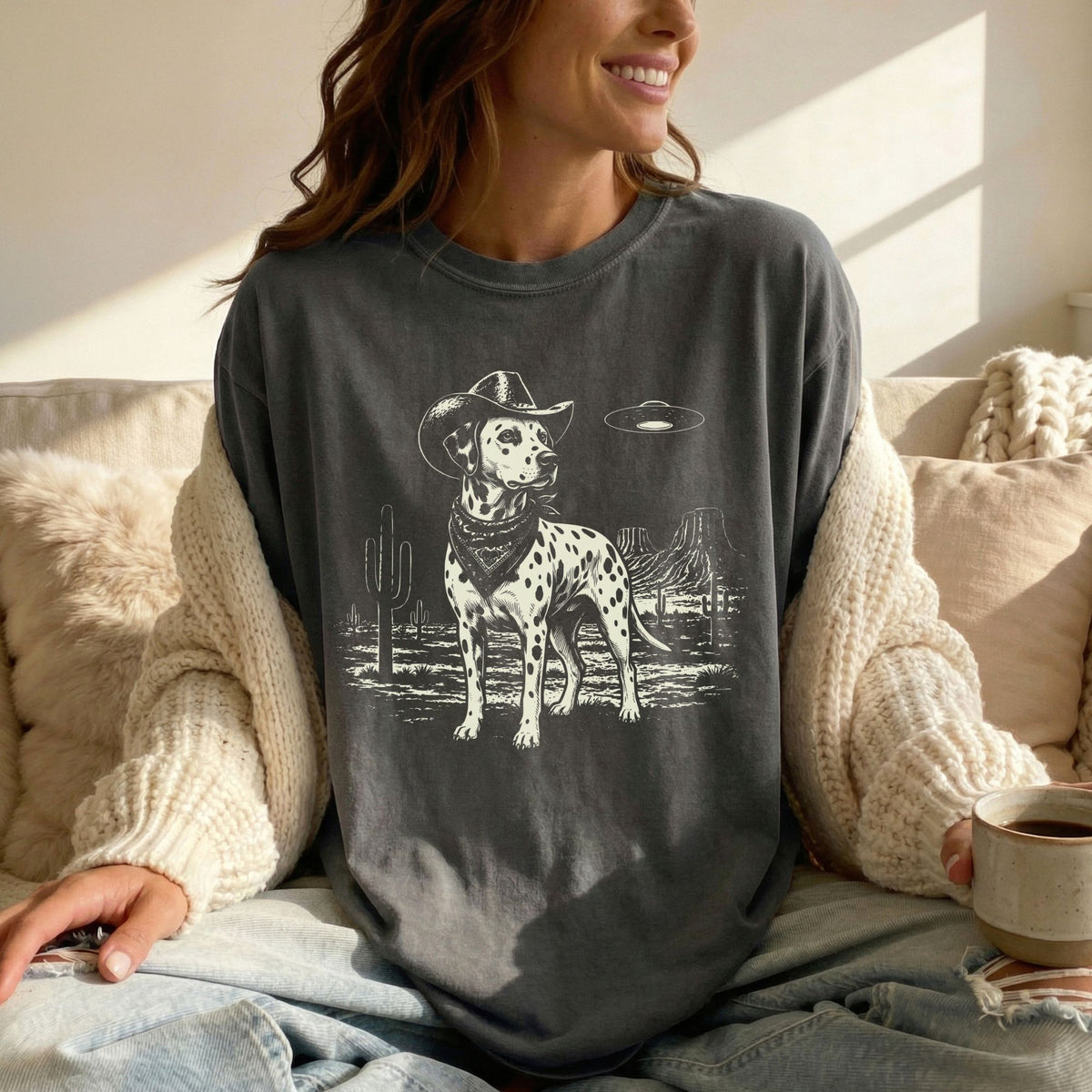 Dalmatian Western UFO t-shirt